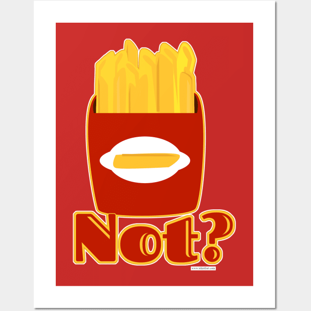 Fry Not Funny Cartoon Fries Humor Design Wall Art by Tshirtfort